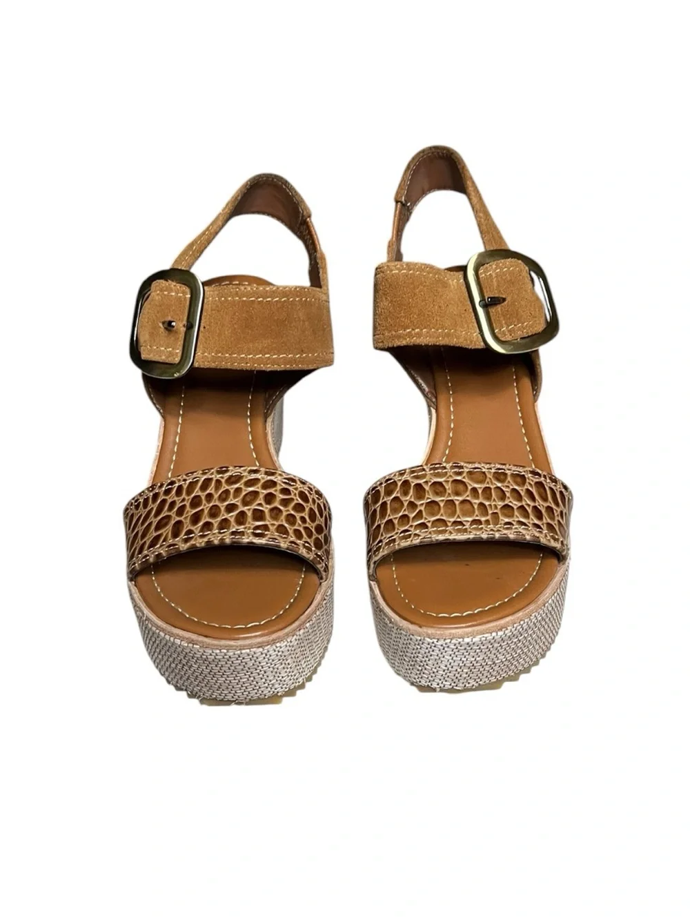 🌻NEW w/box Donald Pliner Imani Wedge Sandal Leather Platform Buckle Comfort 8.5